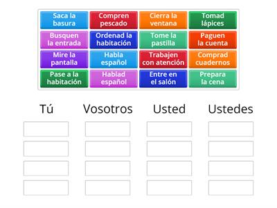 Imperativo afirmativo (Verbos en -AR)