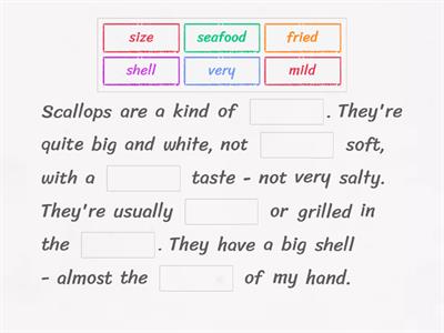 Outcomes Pre-Intermed U 4 Describing Food