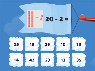 Counting CUBES SUBTRACTION  - 20 - 50 MINUS