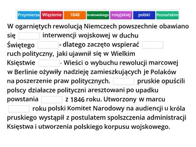 Ziemie polskie  - Wiosna Ludów.
