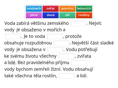  Podmínky života na zemi (voda, vzduch, půda, teplo a světlo)