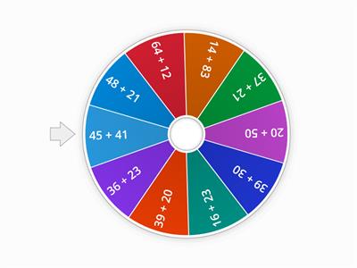 2  Digit Addition (without regrouping) Spin the Wheel 