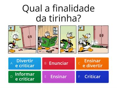 Atividade de Português - Interpretação de Tirinhas (7° ano)