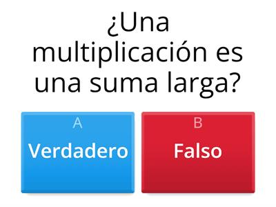 Cuestionario sobre multiplicación