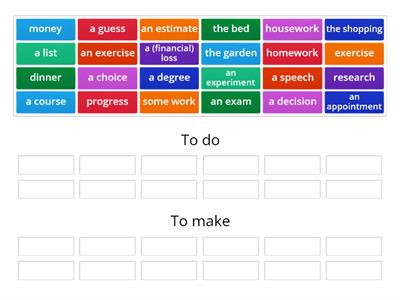 IELTS grammar: Collocations with 'make' or 'do'