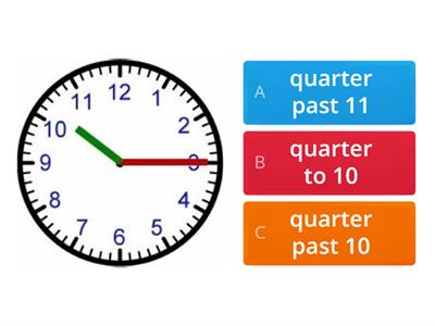 o'clock / half past / quarter past /quarter to