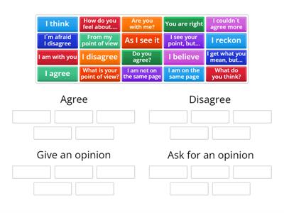 agree/disagree/Give an opinion/ask for an opinion