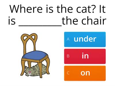  Prepositions on in under