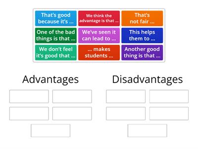 Phrases for expressing advantages and disadvantages - sort