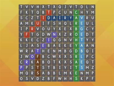 Food Groups - Word Search