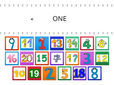Numbers 1-20 for the Nursery (Match)