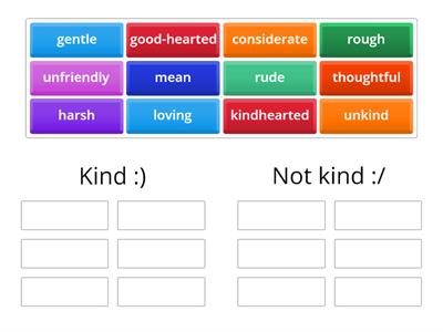 Kindness - Vocabulary