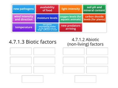 4.7.1.2 Abiotic factors and 4.7.1.3 Biotic factors