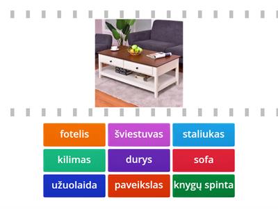 Learn Lithuanian - living room objects