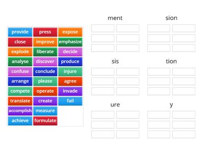 word formation (nouns from verbs)