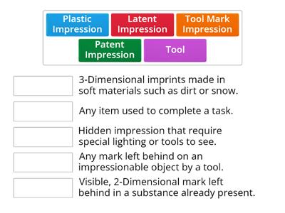 Tool Impressions Introductory Vocabulary