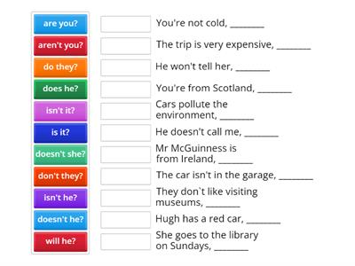 Tag Questions Match Up