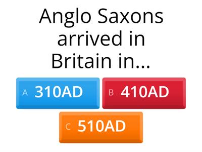 Anglo Saxons year 4 quiz