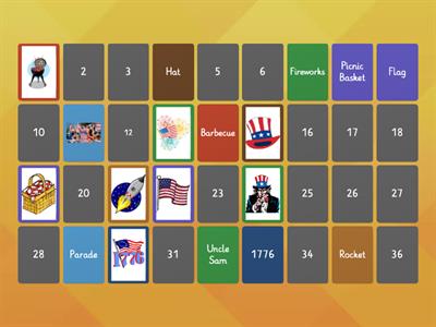 Memory Game - 4th July 