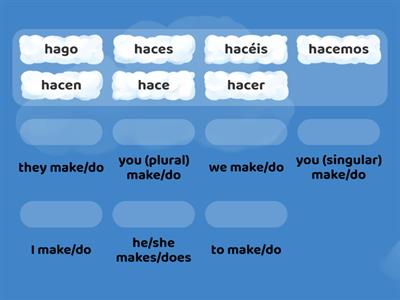 (13) to make/do (hacer)