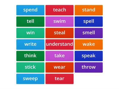 IRREGULAR VERBS 5th group Sm -W