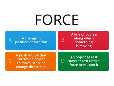Force and Motion Vocab
