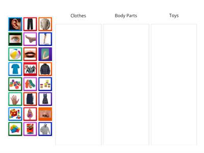 Clothes, Body Parts, Toys CategoriesNC