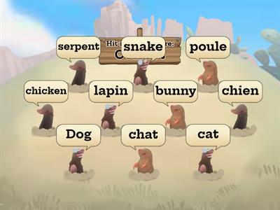 Whack a mole french animals