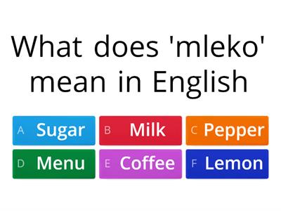 Polish to English - Snacks and Drinks Quiz