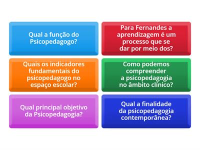 Perguntas e respostas - PSICOPEDAGOGIA 