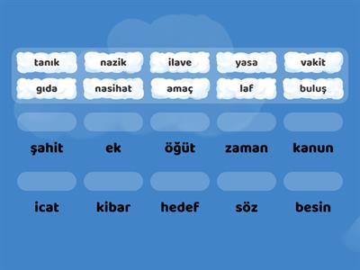 3. Sınıf Türkçe Eş anlamlı kelimeler