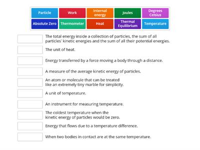Heat, Temperature and Internal Energy
