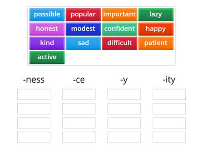 Wordbuilding: making nouns