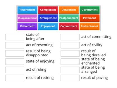 Suffix -ment Games