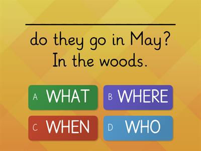 Who, what, when, where - Fill in the blanks