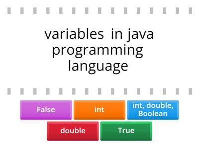 Java Programming: Variables-Building Vocabulary Matching Activity