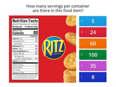 Nutrition: Food Label Review 