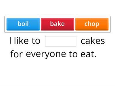 kitchen verbs