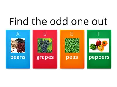 Find the odd one out (foods)