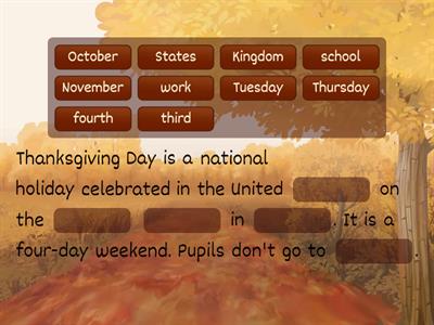 Thanksgiving Past and Present - Sentences