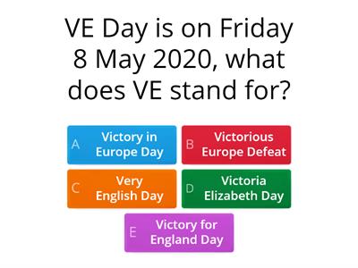 Friday 8th May 2020 - VE Day