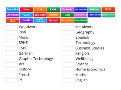 mo scoil agus na hábhair scoile