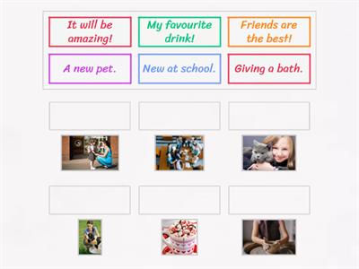 Match the phrases with the photos