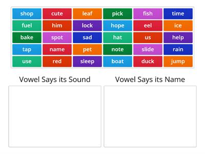 Vowel Sound and Name Sort