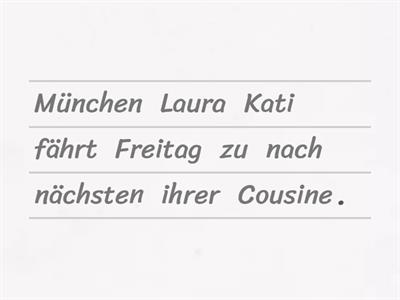 Beste Freunde, Lektion 13, Satzbau: Wann? Zu wem? Wohin?