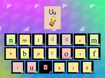 Match the Lowercase letter with Large sound cards