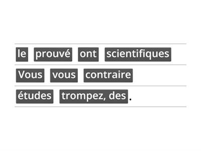 Ordre des mots dans la phrase : expression de l'opinion