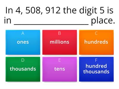  Place Value Up to Millions