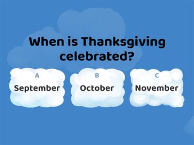 Thanksgiving - quiz