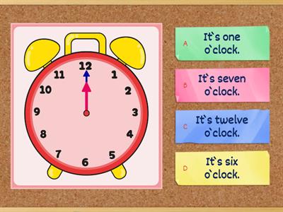 Quiz Telling the time (:00) #my_teaching_stuff